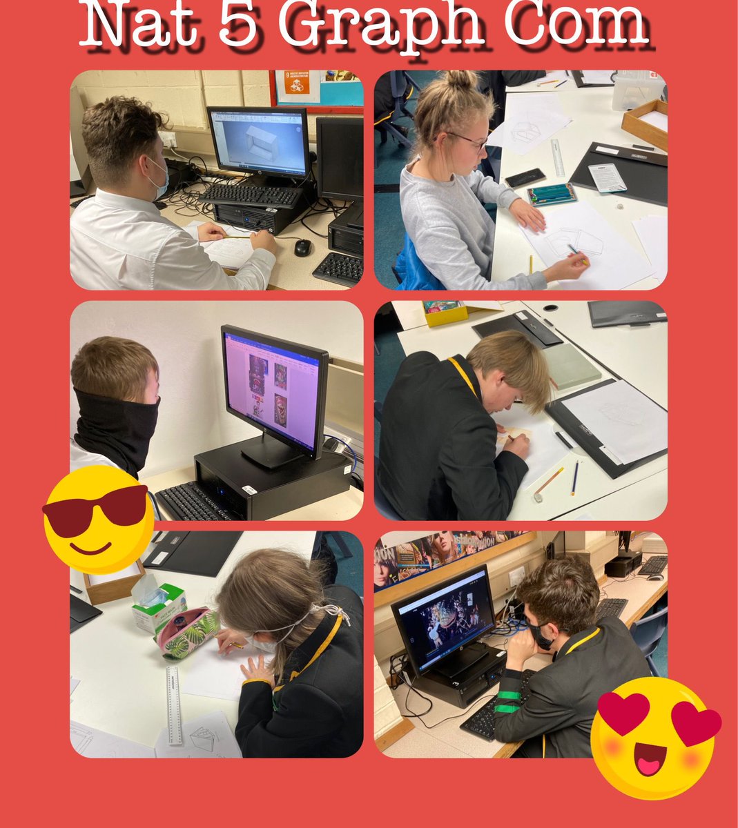 KHS_DET's tweet photo. Mrs Czudek’s class hard at work today!
#GraphCom #CAD #Creativity https://t.co/tlAeB8jIJw