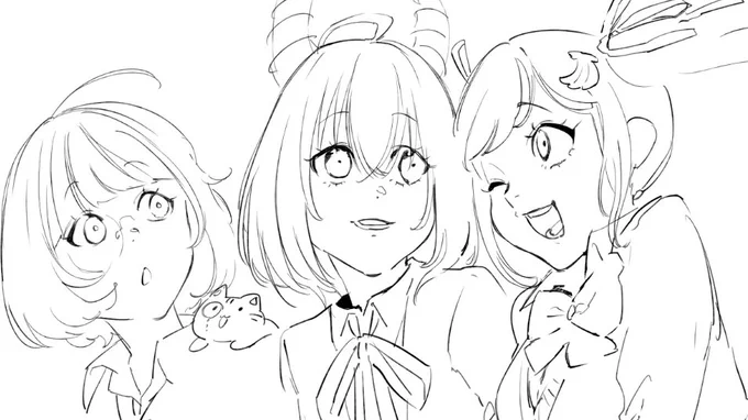 珍しく女の子描いてるのだ🐹✊ 