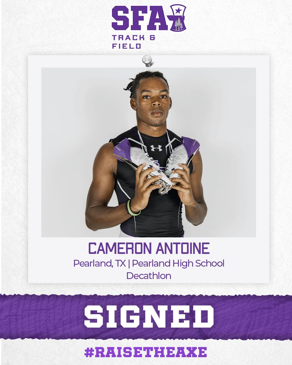 SFA_TFXC's tweet photo. Excited to welcome Cameron Antoine to the Piney Woods!
#AxeEm
#RaiseTheAxe https://t.co/8WuWx89Hcz