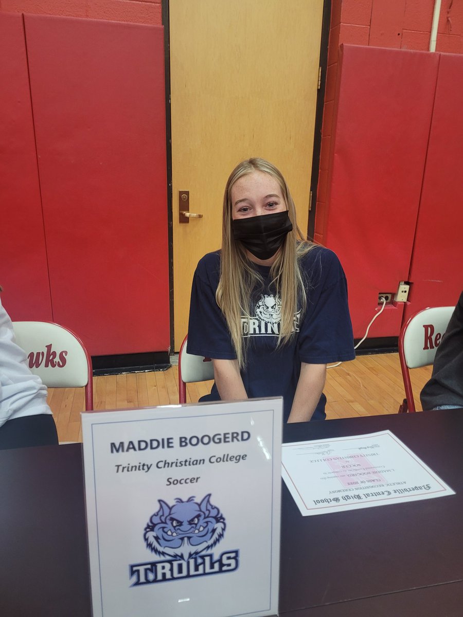 RedhawksGSoccer's tweet photo. Congratulations to senior Maddie Boogerd  on signing with @TrollsAthletics !  Redhawk Proud! https://t.co/HELWQ5aB6Z
