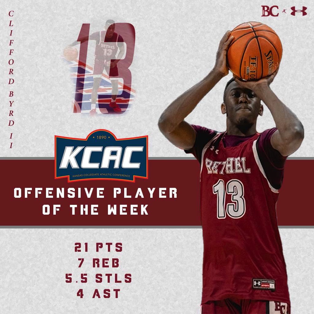 <a href="/kcacsports/">Kansas Collegiate Athletic Conference</a> Offensive Player of the Week, @Jr3cbyrd! 

#WithItOrOnIt