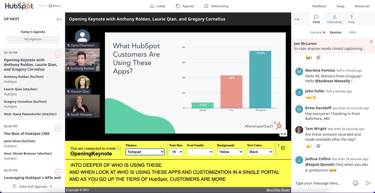 #a11y during #hubspot developer day. Featuring  custom themes, settings + sign language