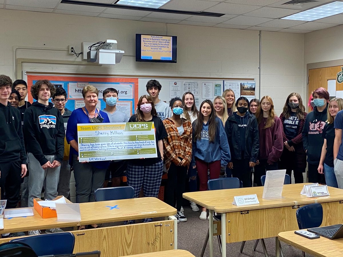 UCVirtualNC's tweet photo. We are so excited to give a UCPS Shout Out to Lab Facilitator Sherry Killion @MarvinRidgeHSNC! Mrs. Killion does an excellent job supporting students and teachers- she is #VirtuallyAwesome! @UCPSNC @AGHoulihan @SusanRodgersS4 https://t.co/Wmwfi6guR4