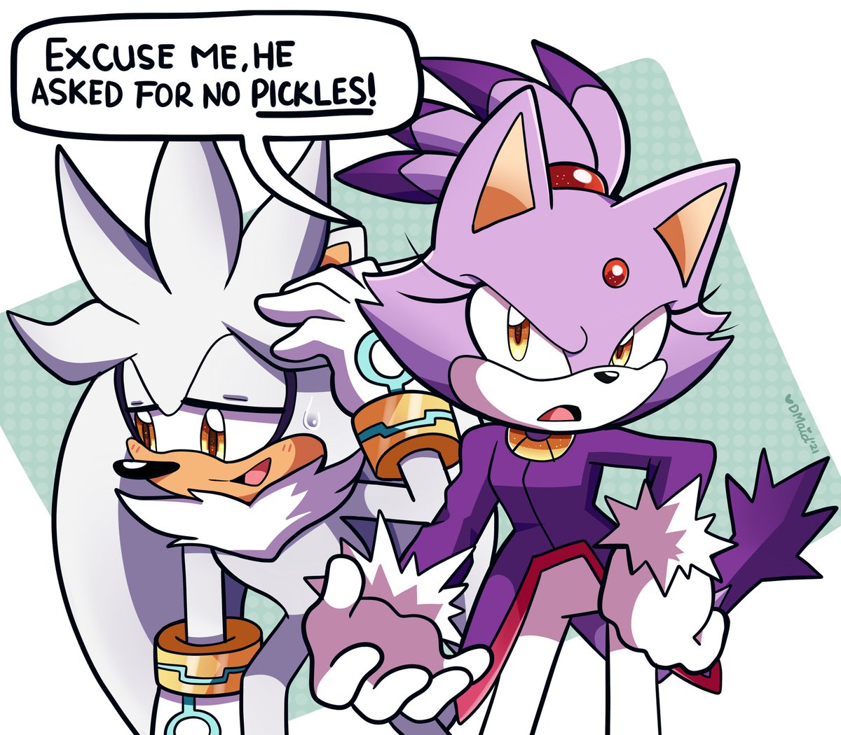 Domestic_Maid's tweet photo. You heard the lady! 

#silvaze #SilverTheHedgehog #BlazeTheCat #SonicTheHedgehog #FANART https://t.co/rrCRqbpGe4