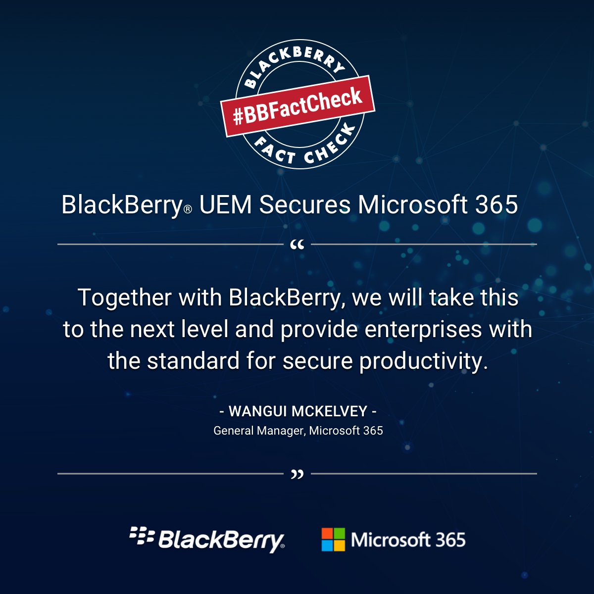 #DidYouKnow <a href="/BlackBerry/">BlackBerry</a> UEM is the best way to securely access <a href="/Microsoft/">Microsoft</a> 365 on desktop and mobile? Read more: bddy.me/3l1NvmY