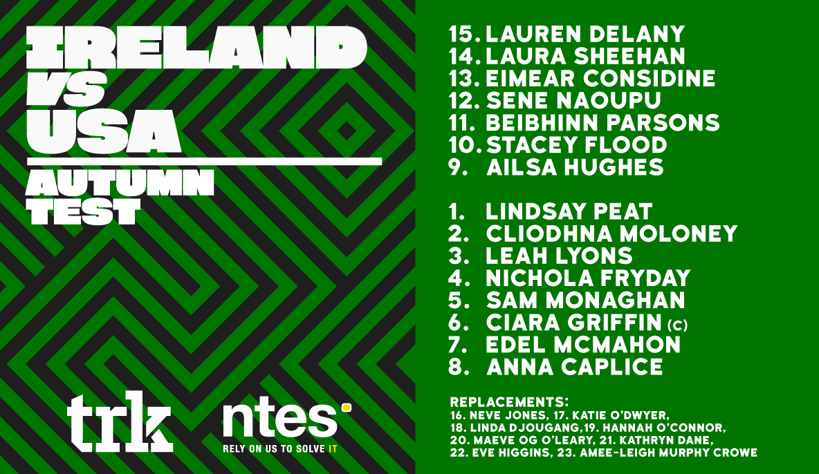 threeredkings's tweet photo. 🚨 IRELAND NAME TEAM FOR #IREvUSA 🚨 

Brought to you by @nteslimited https://t.co/22rmOi67d6