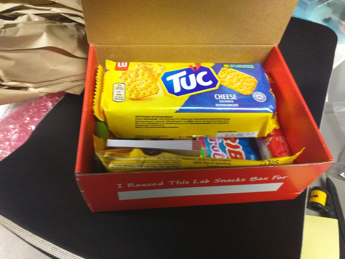 GlassHalfArsed's tweet photo. The most wholesome thing I've come across while working in photonics is that, when you order equipment from @Thorlabs, they include a little box of "Lab Snacks". https://t.co/llAIXWZAu2