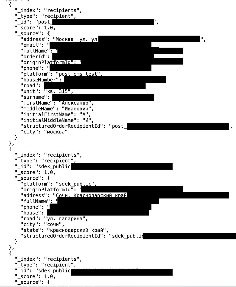 MayhemDayOne's tweet photo. [IN SHORT] On Oct 22nd, RU-based PIM Solutions, leading fintech&amp;logistic service provider for e-commerce, exposed its Elasticsearch cluster with 22M+ records of "recipients" (its clients' customers): address/name/phone/email/internalID etc. Quietly secured, no response. https://t.co/TYZtwcschc