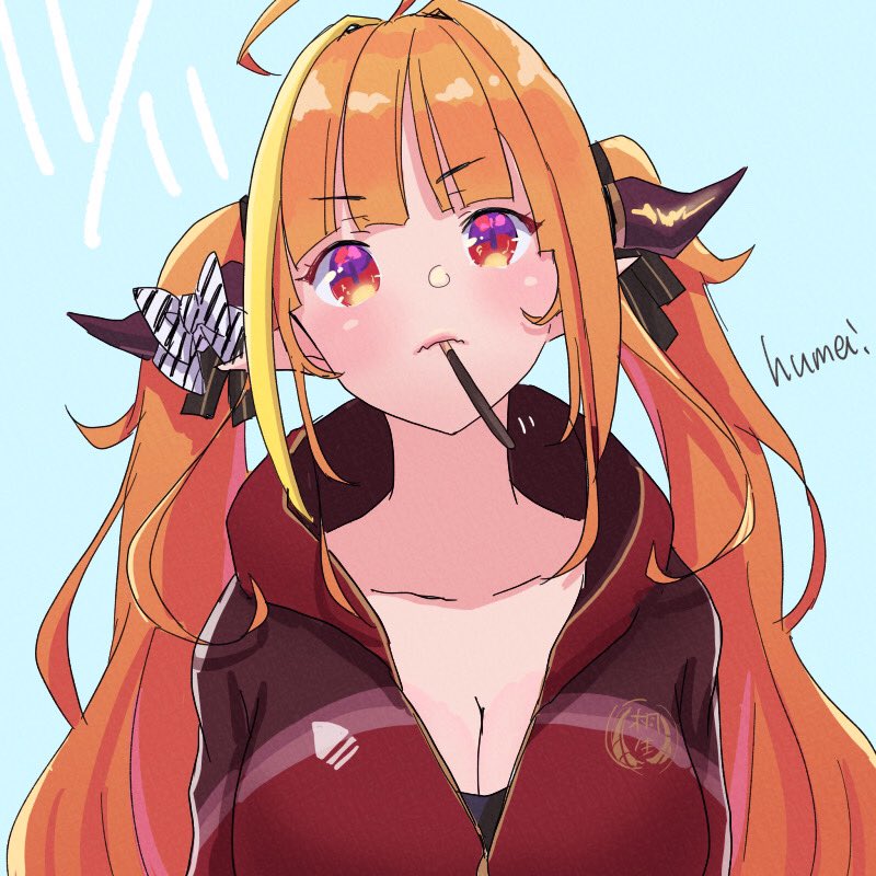 桐生ココ 「触発されて「おら、はよ食え」と言わんばかりのポッキーゲーム会長!
#みかじ絵 」|ふめい@100日チャレンジ中のイラスト