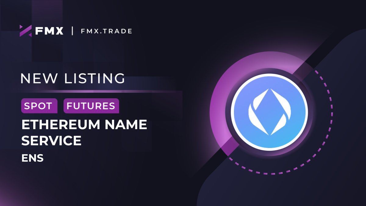 FmxTrade's tweet photo. #FMX has listed Ethereum Name Service (ENS)

You can now trade $ENS spot and futures on FMX’s Website, iOS and Android interface.

👉 Details: https://t.co/B10TO8lqvq

#FuturesTradingMadeSimple https://t.co/Ie3ebczDgp