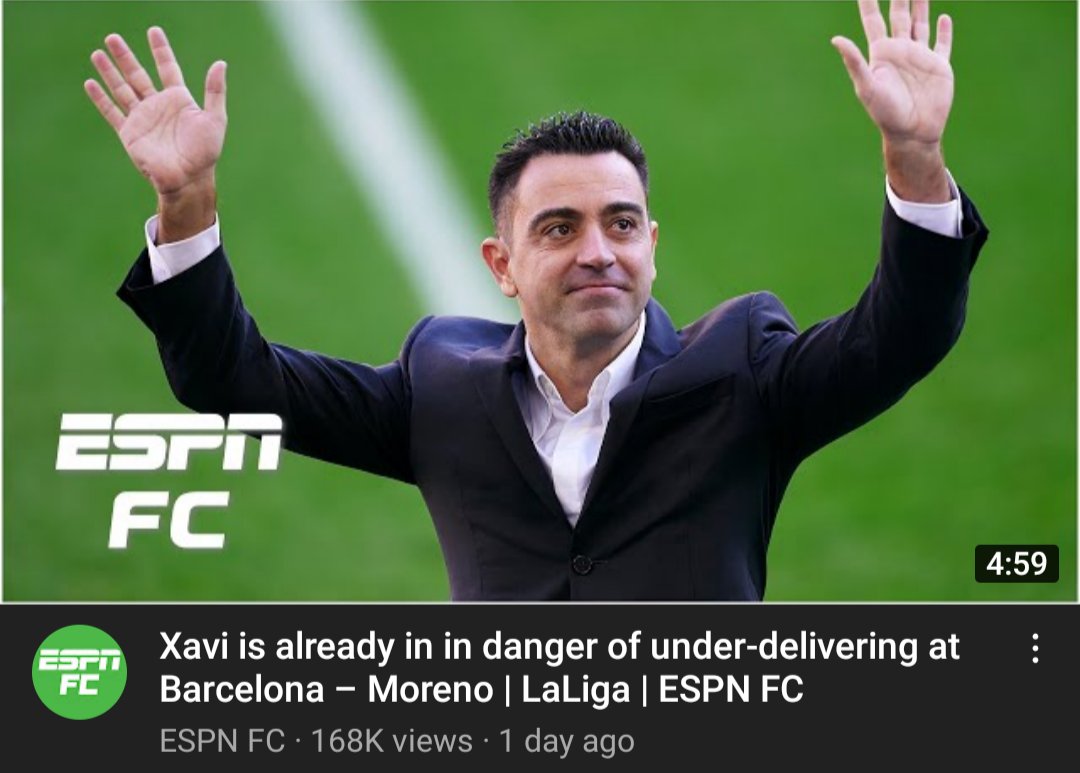 Bri_an2's tweet photo. ESPN FC hates Xavi 😭😭 https://t.co/oSgKfE0YGv