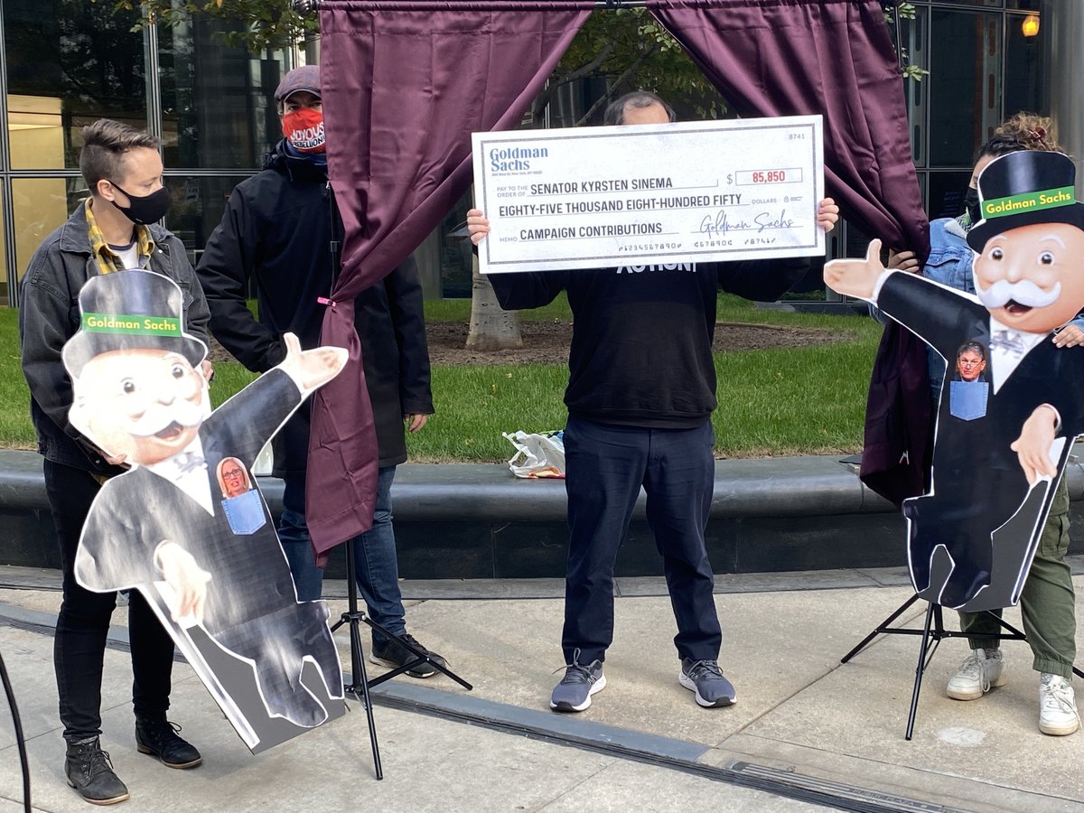 peopleslobbyusa's tweet photo. This is how much a senator costs. Imagine if all the corporations like @GoldmanSachs just paid taxes instead of bribing politicians to sell out our futures. #BuildBackBattle #CareClimateCitizenship https://t.co/ouNJHJonLL