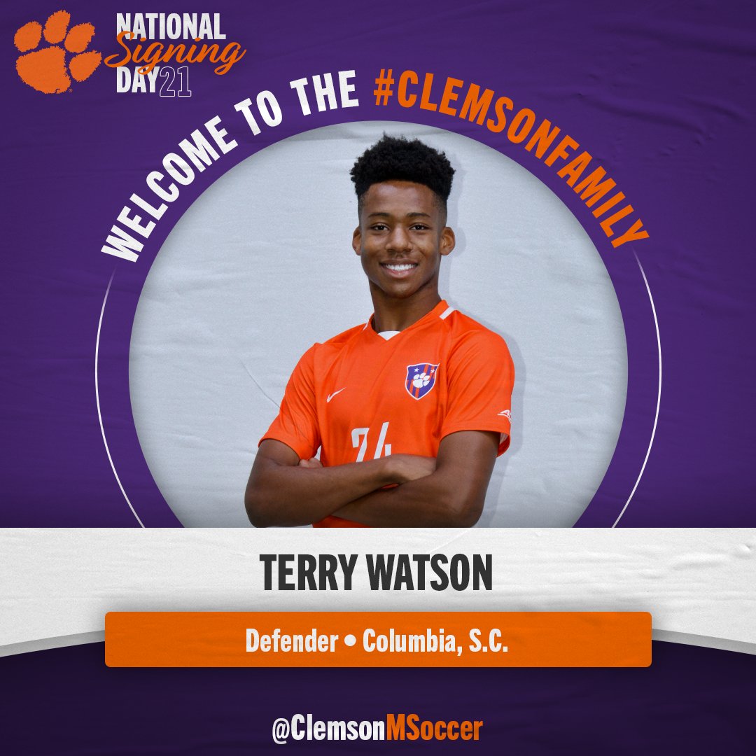 Everyone give a warm welcome to Terry Watson!!🙌 He was the ECNL Player of the Year for 2020-21.

"He is a model student-athlete that continues the tradition of the best in-state players having opportunities to play &amp; contribute at Clemson.
-Noonan on Watson

#ClemsonUnited🧡💜