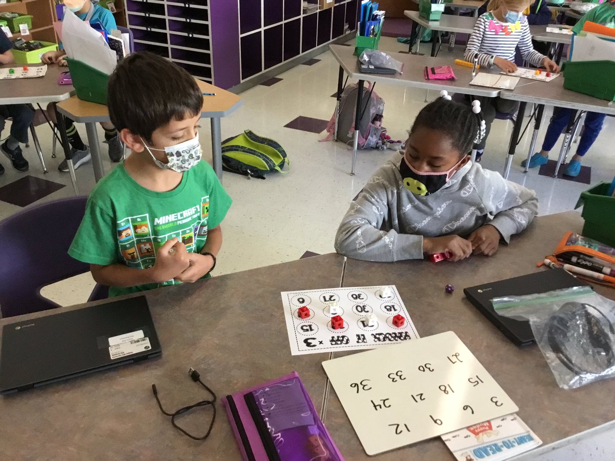 3rdgeckos's tweet photo. Third Graders playing “Knock It Off” to build multiplication fact fluency with their teammates https://t.co/D9tpysJRTI