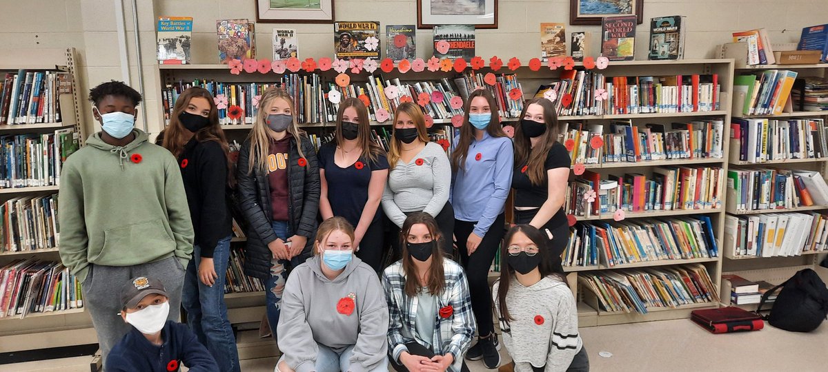 MrSimpsonMath's tweet photo. @GBJHS took some time today to remember. The virtual ceremony was planned and ran by a group of grade 9 students. #WeWillRememberThem https://t.co/y12UXvA9In