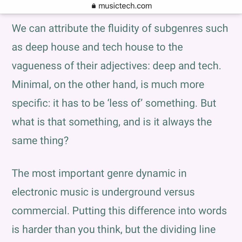 Check out my new piece for <a href="/MusicTechMag/">MusicTech</a>. Minimal is back in a big way, but what is minimal? Some thoughts…

musictech.com/features/opini…