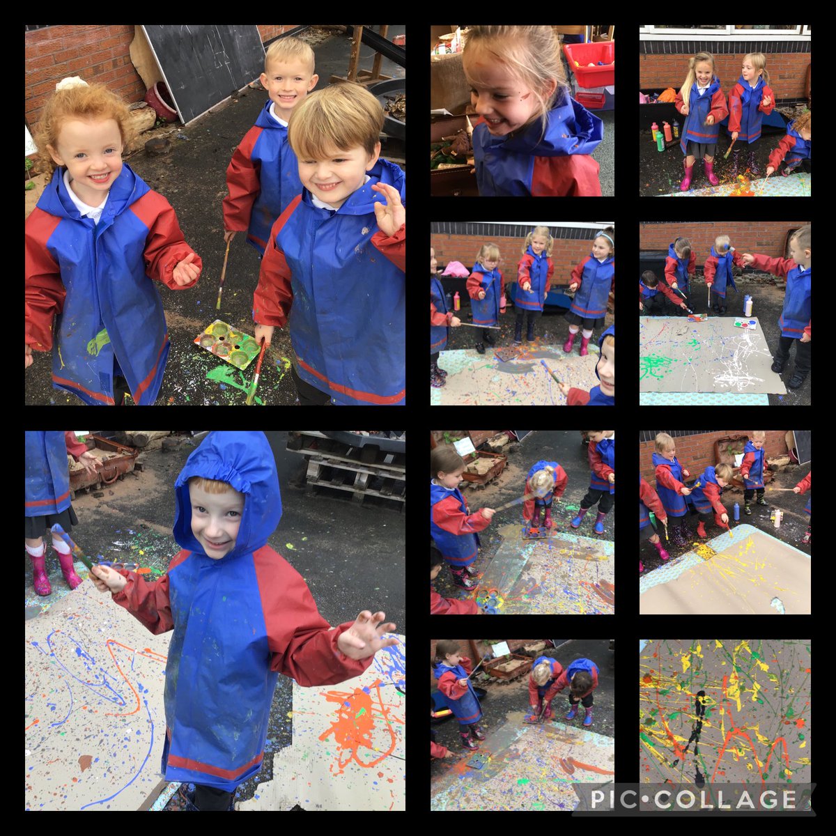 st_highfield's tweet photo. In Reception, we have been painting in the style of Jackson Pollock. We have had so much fun splatter and drip painting. ⁦@LDSTEducation⁩ #HSTMSHINE https://t.co/hgznWoHzpV