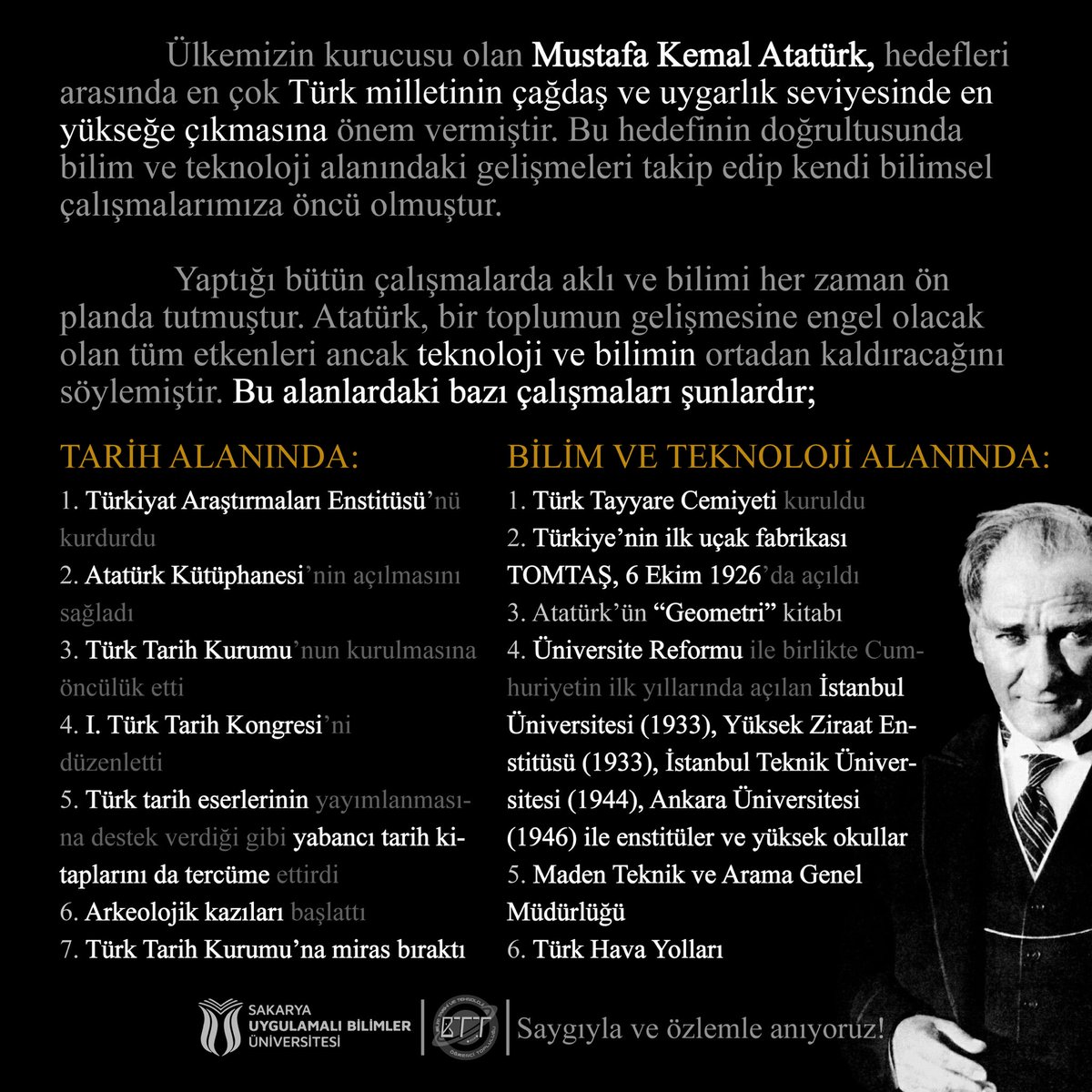 sububtt's tweet photo. Türkiye Cumhuriyeti'nin kurucusu Ulu Önder Mustafa Kemal ATATÜRK'ü sevgiyle, saygıyla, minnetle ve özlemle anıyoruz. https://t.co/0hvBDm2vPn