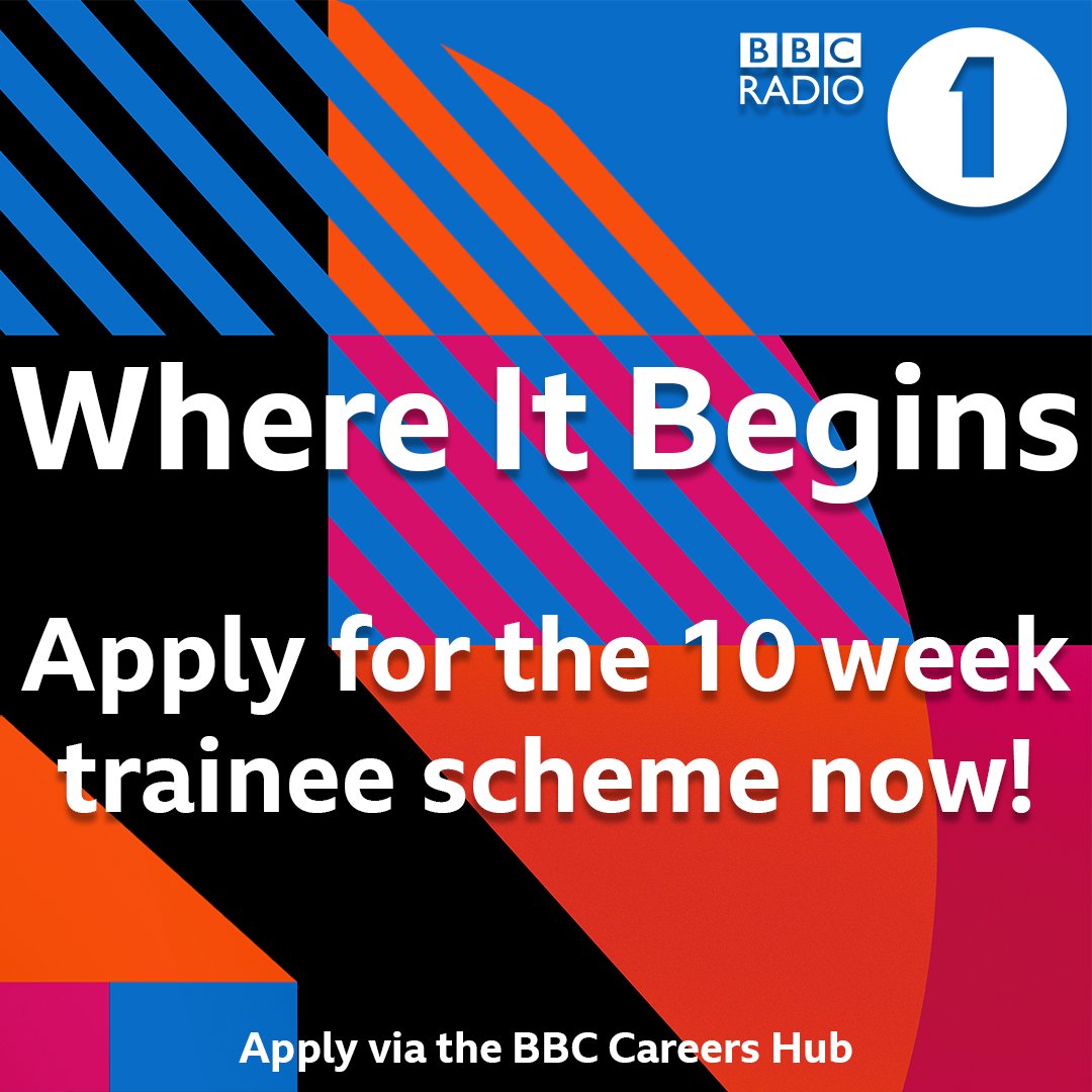 BBCR1's tweet photo. Want hands on experience in radio, music and podcasting? 👀

If you think you have what it takes to become a part of the Radio 1 family - Apply for our 10 week trainee scheme now ✅

https://t.co/wTZlrrmqu8 https://t.co/5Q9KX0Cwrx