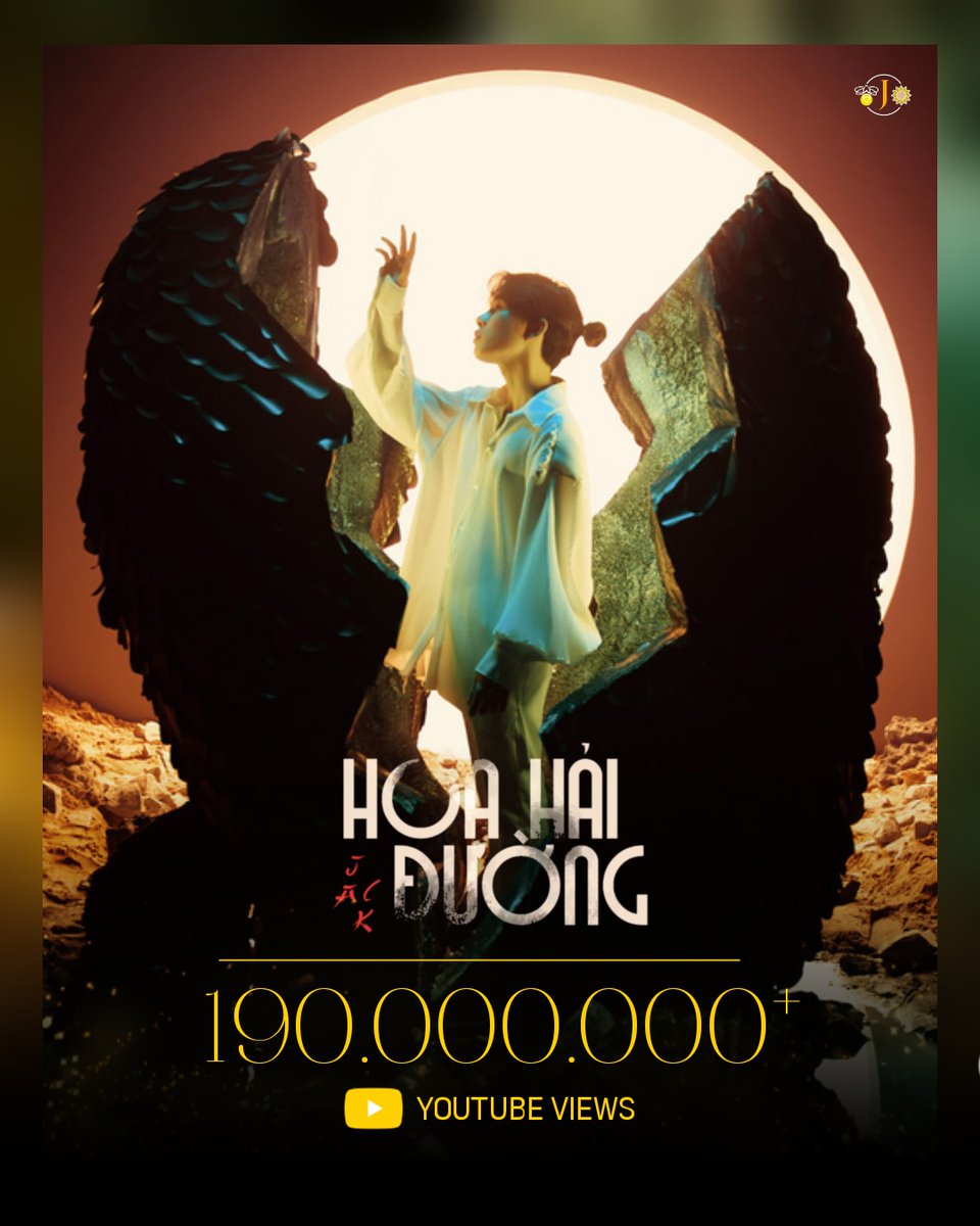 jacksfireflies's tweet photo. Congrats on the brilliant milestone of MV Hoa Hai Duong, 190M views on Youtube J97 
#HoaHaiDuong #JackJ97 @phuongtuan_j97 https://t.co/Gn4e4RWW6b