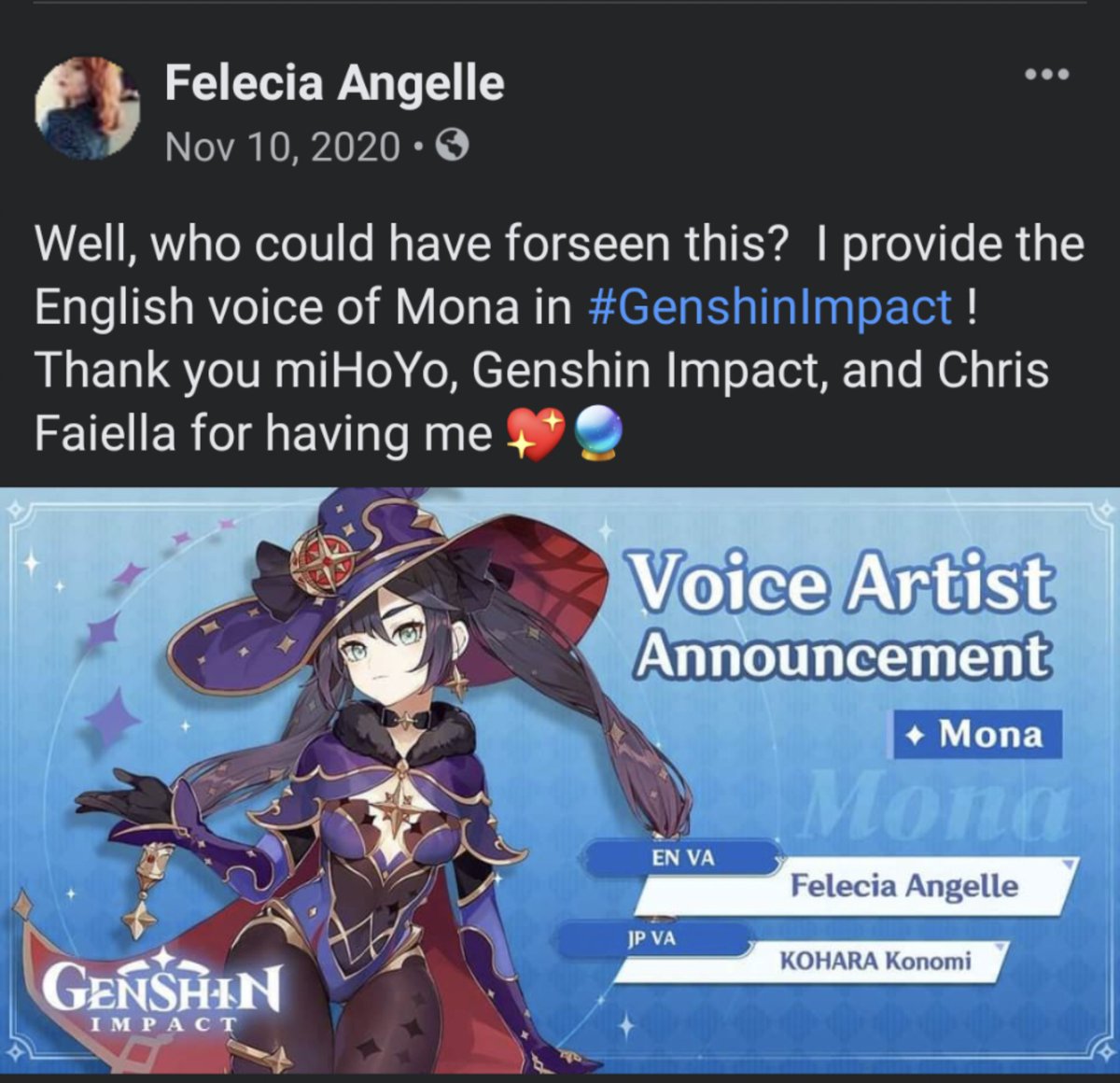 Can't believe it's been a year already! The #GenshinImpact community has been so lovely. Here's to many more opportunities to scry the sky together 💖. #MonaMegistus