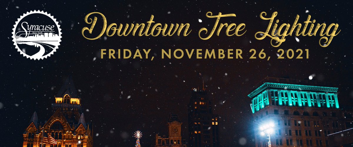 95X's tweet photo. We're looking forward to the City of Syracuse's "Home For The Holidays" Christmas Tree Lighting Ceremony at #ClintonSquare! Join us at 6pm on Friday, November 26th. There will also be a digital version of the celebration. We can't wait! 🎄@syracuse1848 https://t.co/nqEuccEch7