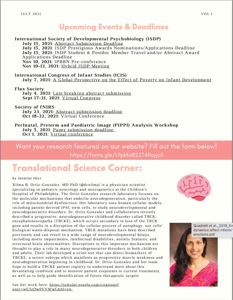 i_fibb's tweet photo. ✨Want to learn more about the International Perinatal Brain &amp; Behavior Network? Our Summer newsletter highlights our team members, related research, and tips for the academic job search! 👶🤰🧠 #ISDP2021 

@MvdnHeuvel @rebeccasara14 @JasmineHect @abdoolsocio @mayalrosen @drxilma https://t.co/a8jPMNYM21