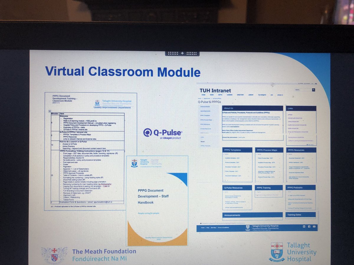 AverilLarke's tweet photo. New #PPPG #blended learning training programme went live today in #TUH on @HSE_HSeLanD ! Finally got my @RCSI_Irl MSc QSHM org project launched! Feeling emotional after overcoming lots of hurdles to get to today!
So many thanks to my #TUH project team, #MeathFoundation etc https://t.co/9yd7Hyb2bz
