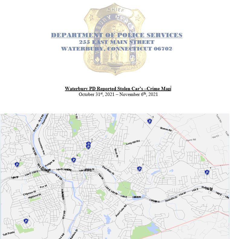 WaterburyPD's tweet photo. Please see our weekly statistics for stolen vehicles in Waterbury, CT (October 31,2021 - November 6,2021).
The weather will continue to get cold so please remember - lock your car, remove your keys, do not leave your car running! #wtbypd #CrimePrevention #letsdothis #waterburyct https://t.co/NDqRYrhQnW