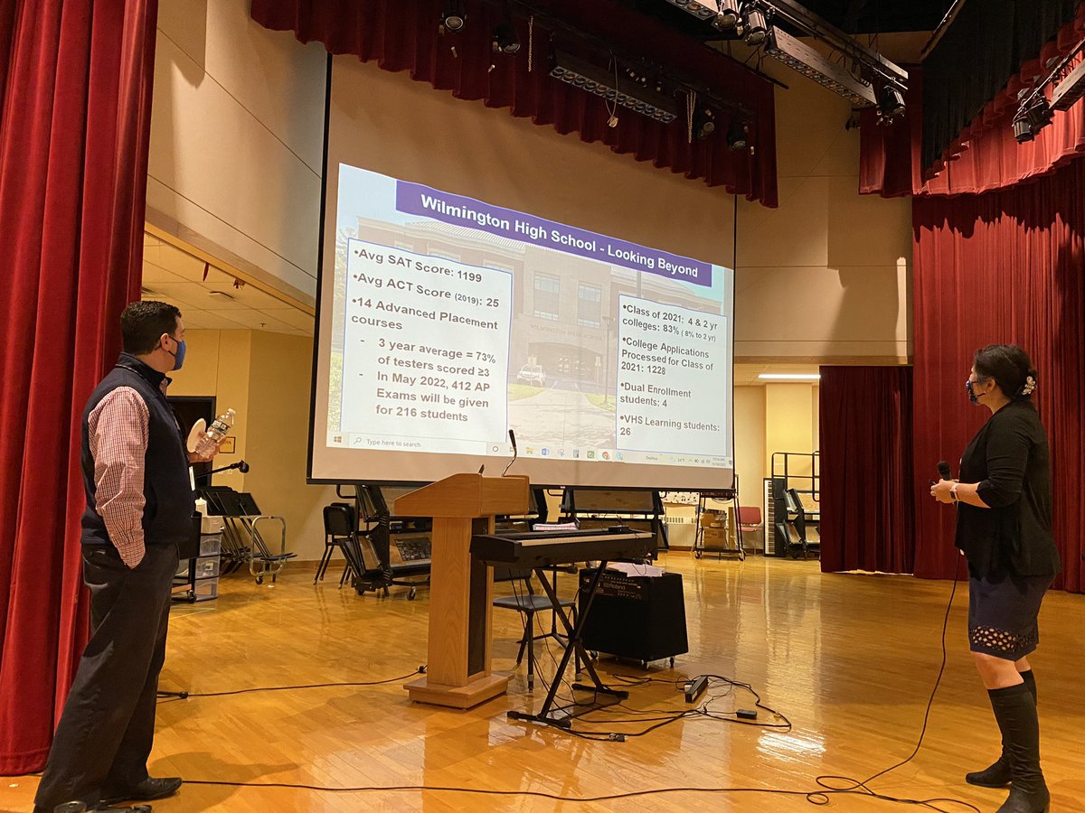 MsDesberg's tweet photo. Presenting to @WilmMiddle 8th graders about Wilmington High School! Looking forward to seeing these scholars next year! @WilmingtonPS @Kim_Chemland @SrBrownMV @MarkStaffier @MsPWHS 🎓 https://t.co/1xPtwhLMVy
