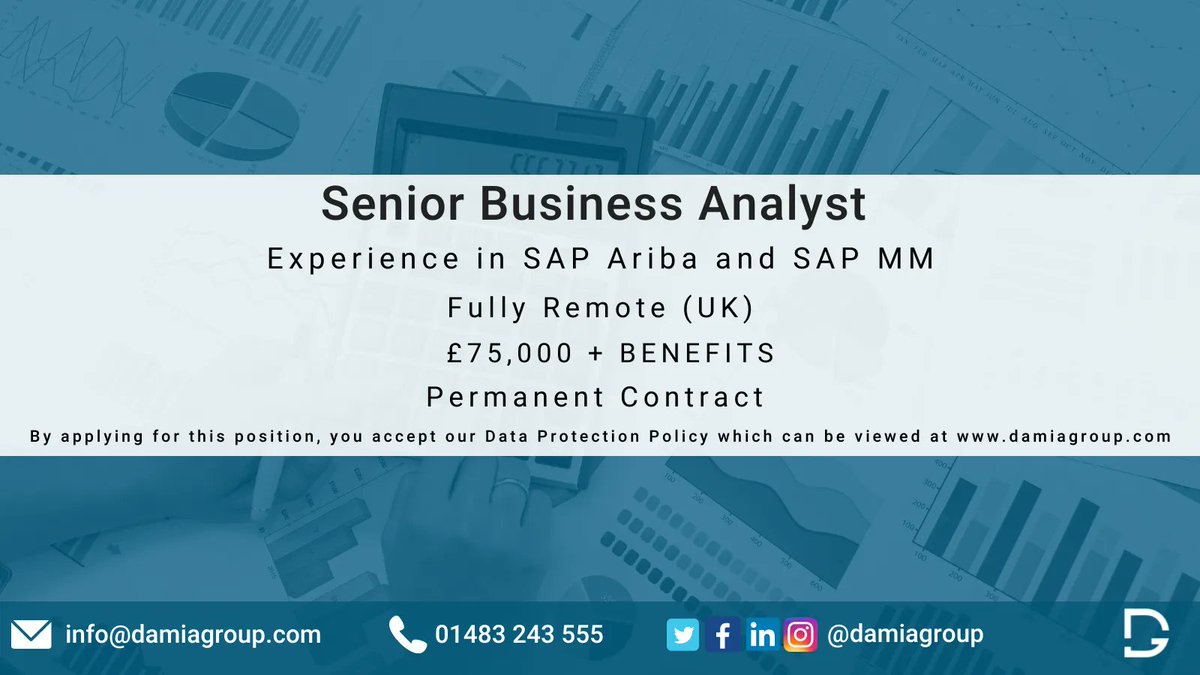 💥 JOB OF THE WEEK 💥

Our client is actively seeking a Senior Business Analyst on a fully remote, permanent contract. If this role is of interest to you please get in touch !

#joboftheweek #hiring #businessanalyst #SAP #ariba #software #technology #tech  #jobs