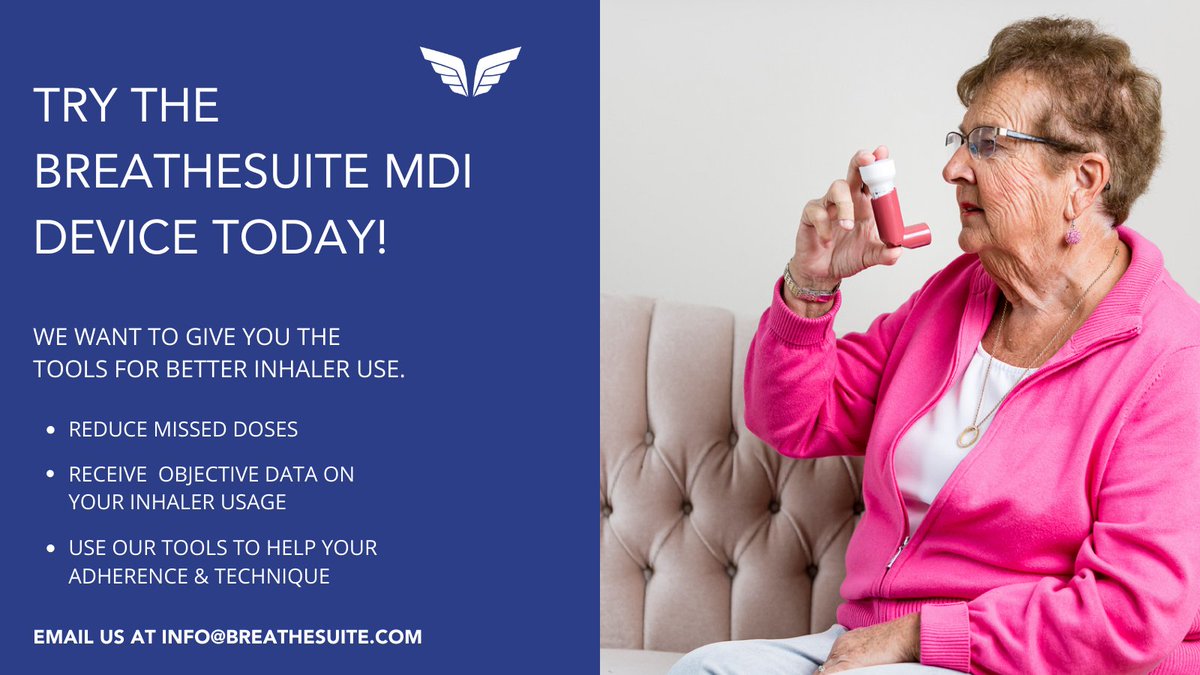 If you’ve ever struggled with managing your inhaler, stop scrolling now!

BreatheSuite is searching for a group of 50 new #asthma or #copd patients to try our inhaler add-on and get the tools you need to improve how you use inhaler!

Interested? Send us a message!
