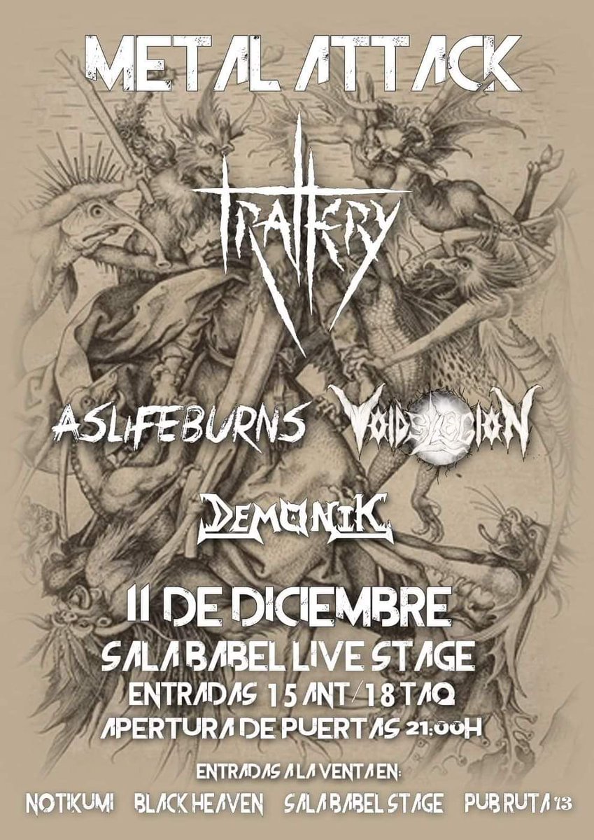 Nos vamos a desatar la debacle con  <a href="/Trallery/">Trallery</a> #VoidsLegion y #AsLifeBurns a Alicante! Pillad ya vuestras entradas que en un més estamos allí!