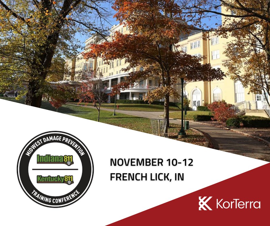 KorTerra_Inc's tweet photo. Attending the Midwest Damage Prevention Training Conference? KorTerra will see you there!
#Call811 #LineLocate #LineLocating #DigSafe #KnowWhatsBelow #DamagePrevention #UtilityLocator https://t.co/6jxp7gUNZw