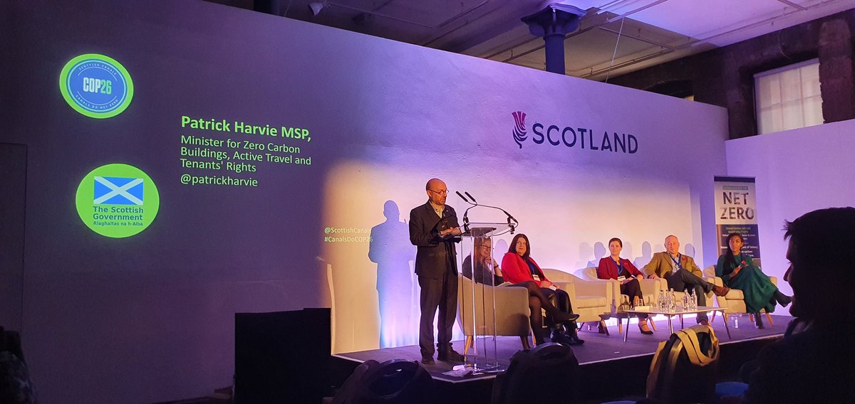 transcotland's tweet photo. On #TransportDay as part of #COP26 Minister for #ActiveTravel @patrickharvie joined @scottishcanals to connect Scotland's #SmartCanal to new housing and discuss how our canals can support walking, wheeling and cycling.
Read more⬇️ https://t.co/cFFtubPX71
#CanalsDoNetZero https://t.co/ylK13vsqiq