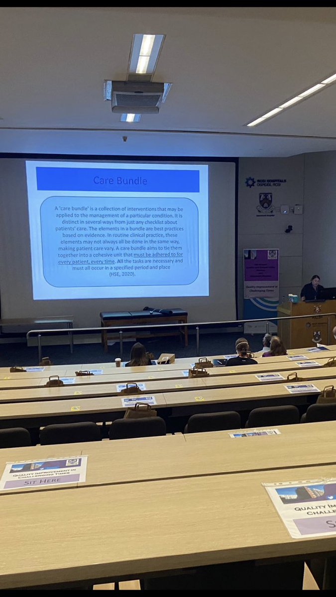 neurobeaumontNS's tweet photo. Great day @Beaumont_Dublin 9th quality and safety day. Here is @ciaraorourke6 presenting the tracheostomy care bundle project on behalf of the @neurobeaumontNS benchmarking group. Hugely successful day. Well done to all @MarkeyFiona #beaumont21 @deenol47 https://t.co/eDxVIQe7mt