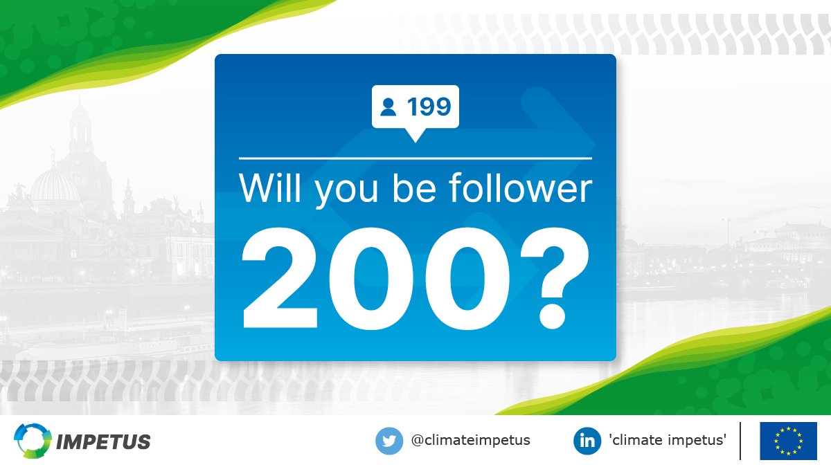 Many thanks <a href="/ERIAFF_Network/">ERIAFF Network</a>, <a href="/DorotheaRamos13/">Dorothea Ramos</a> and <a href="/MaryGribben1/">Mary F</a> for joining the #ClimateImpetus towards #ClimateAdaptation and taking us over the 100 followers mark! Now, who's going to get us to 200? 😉