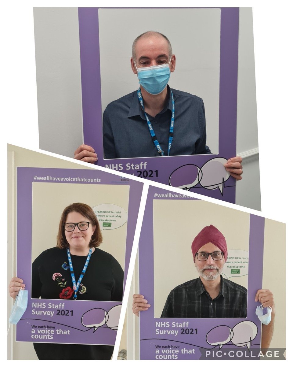 kellyml87's tweet photo. Our very own Medical Director @DrFrancisA, Deputy Medical Director Dr Harni Bharaj and Corporate Business Manager @nicolaicaffrey have completed their survey. Please take 10 minutes to complete yours! Electronic reminders dropped yesterday. #weallhaveavoicethatcounts @boltonnhsft https://t.co/jkccUy4EEc