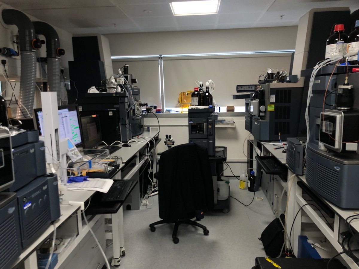 Microsaic's tweet photo. Compare our previous post with this, a picture of a typical laboratory with "small" mass spectrometers. Try putting one of these in the back of your car! When we say that we take our truly mobile MS to the point of need, we mean it. 
#msys #labtosample #powertoyourworkflow https://t.co/rc9yogdqzx