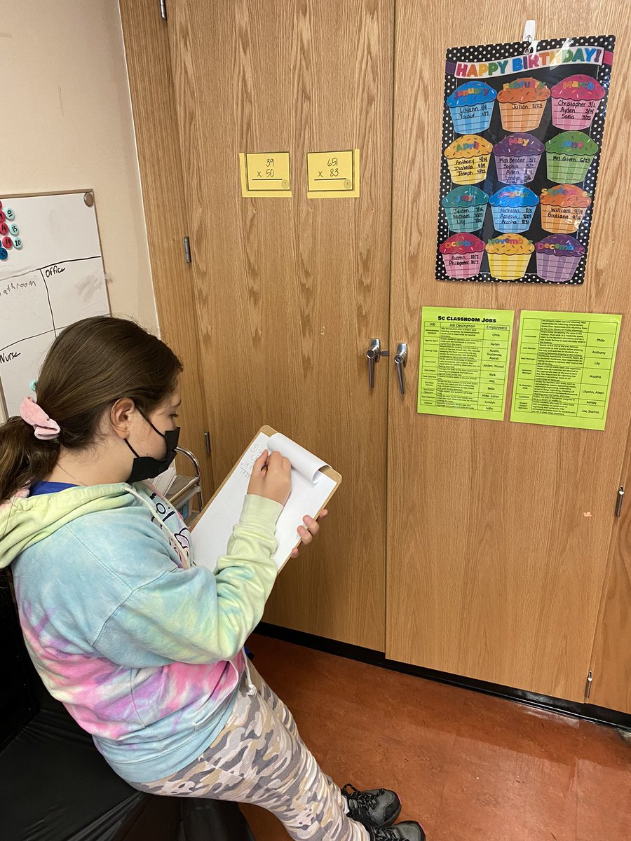 _Sara_Bender's tweet photo. Multi digit multiplication task cards to get some movement in with our math work today! #nb #math #funin5thgrade https://t.co/p9QvTfV9fW