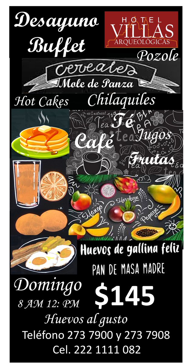 CholulaVillas's tweet photo. Recuerda todos los Domingos tenemos Desayuno Buffet.
Horario 8:00 - 12:00 pm.
No faltes !!!😃😊🤩🤩 https://t.co/KgBUpbT2b1