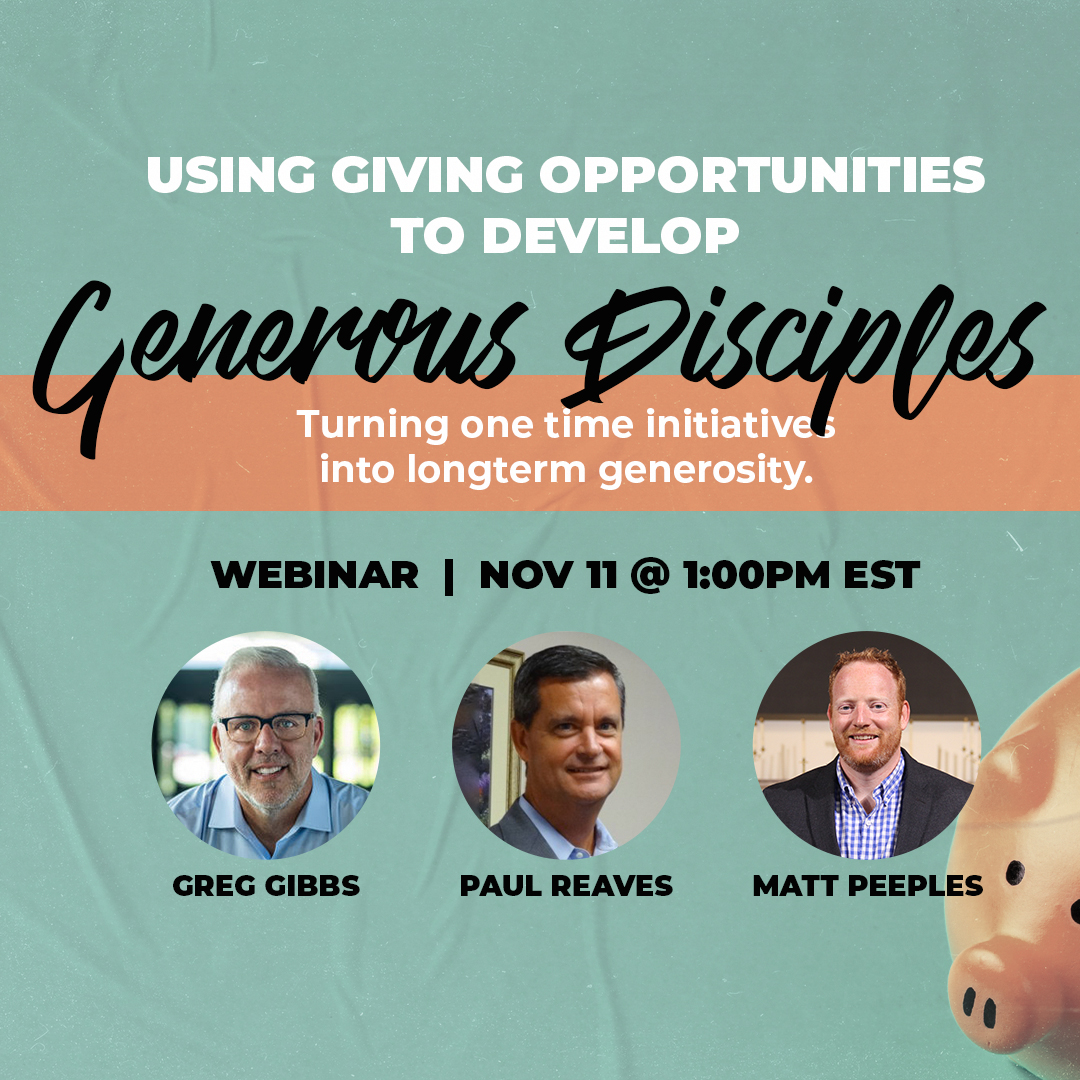 mattpeeples's tweet photo. The season of giving is around the corner! While this is a big time in the church to create extra giving opportunities and meet the annual budget, it could also be a great time to create some generous disciples for life!  Join us this Thur 1pm edt .  - https://t.co/o5h7FFUg5j https://t.co/dbYET0lGpO