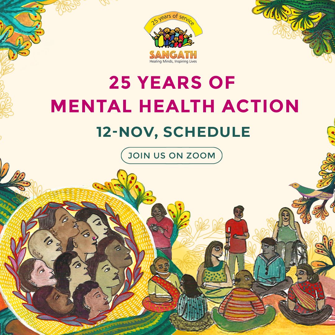 IswarSankalpa's tweet photo. Join Sarbani Das Roy, Co-Founder and Secretary of Iswar Sankalpa, at 25 years of mental health action by @SangathIndia talking about the challenges faced in building up civil society activism in mental health on 12th November. 

Register here: https://t.co/NqwPPgyMyw https://t.co/lXlIqRYpWD