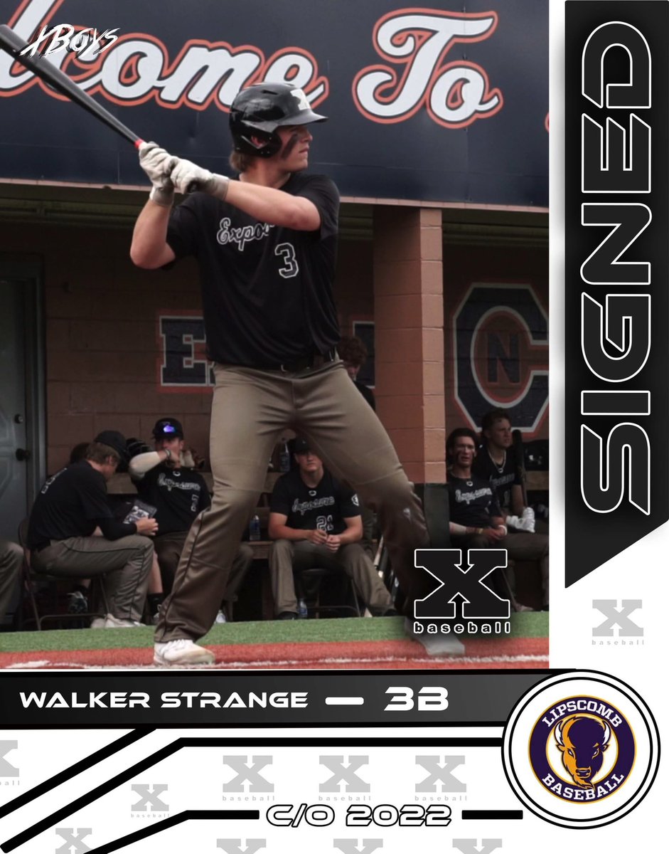 Congrats to Walker Strange for signing with Lipscomb University! A guy that has always hit and been a force in the middle of the lineup! Congrats to Walker and his family! #✖️boy