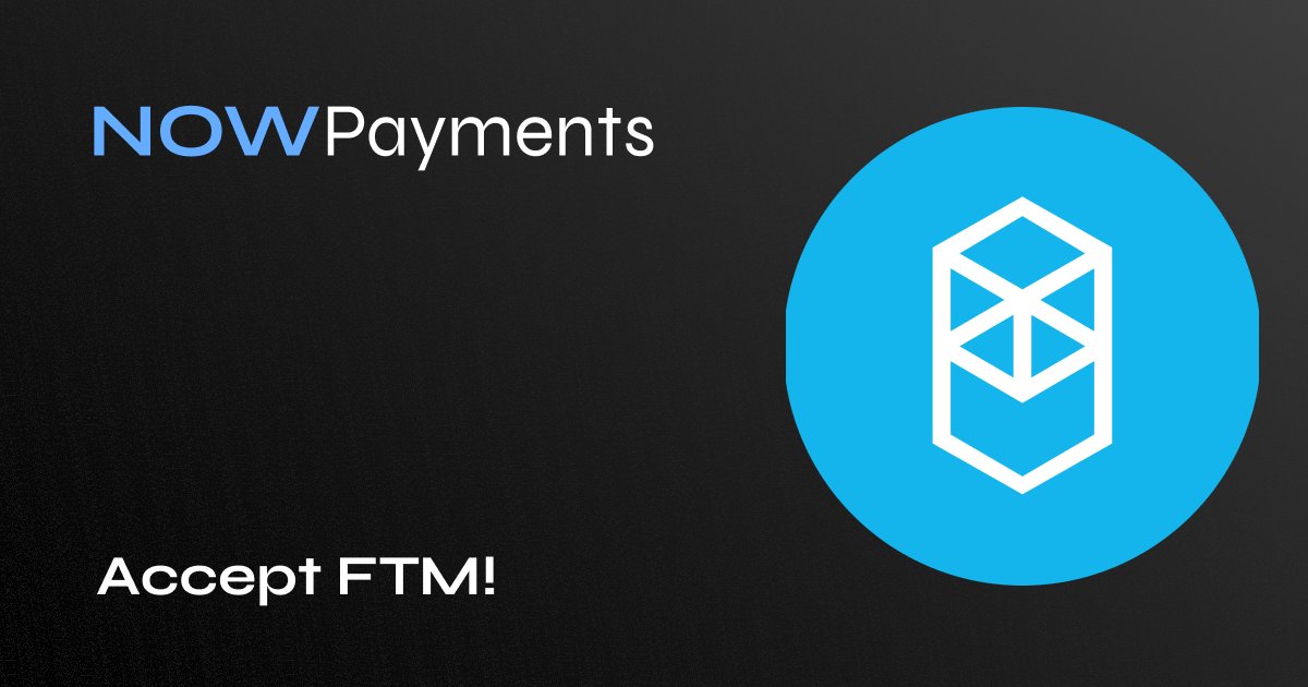 NOWPayments_io's tweet photo. Receiving #Fantom crypto ain't fantasy!

Accepting $FTM payments &amp; donations, sending mass payouts — all possible now! ⚡️

@FantomFDN, @FTMAlerts, @DannyCrypt, @KingsFantom, @michelle_crypto

Let's do this!
👉 https://t.co/bVUMSk0kPA https://t.co/cH6mJR6A9y
