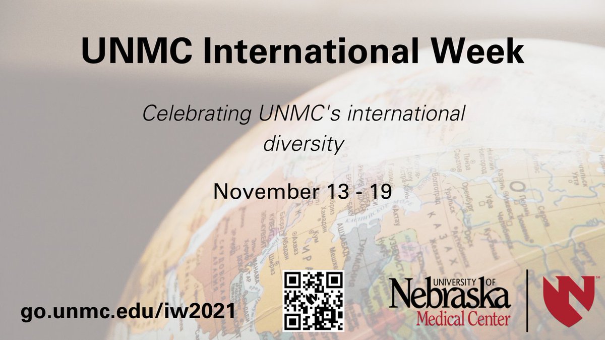 Join us beginning this Saturday for <a href="/unmc/">University of Nebraska Medical Center</a>'s International Week, celebrating UNMC's international diversity. go.unmc.edu/iw2021