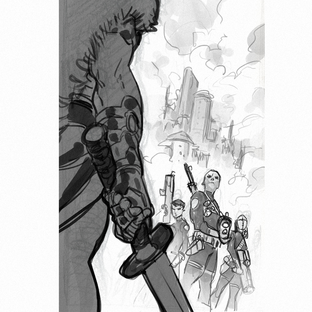 A few years ago, I did covers for "Agents of SHIELD." Here's my cover (and sketches) for issue #12.