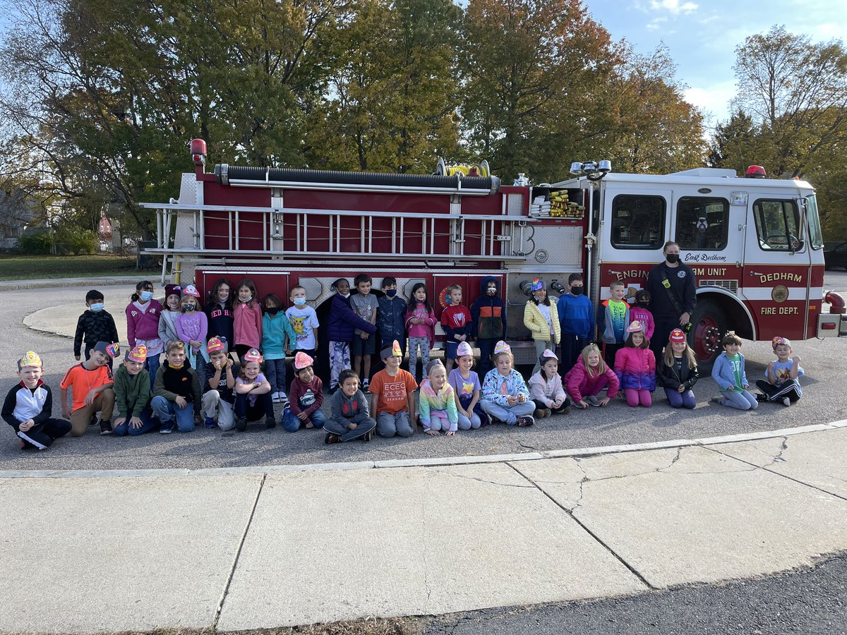 Our 1st-graders had a great time visiting with <a href="/DedhamFire/">Dedham Fire Dept.</a> this morning! 

#Dedham <a href="/DedhamThrives/">Town of Dedham</a> <a href="/DedhamSchools/">Dedham Public Schools</a>
