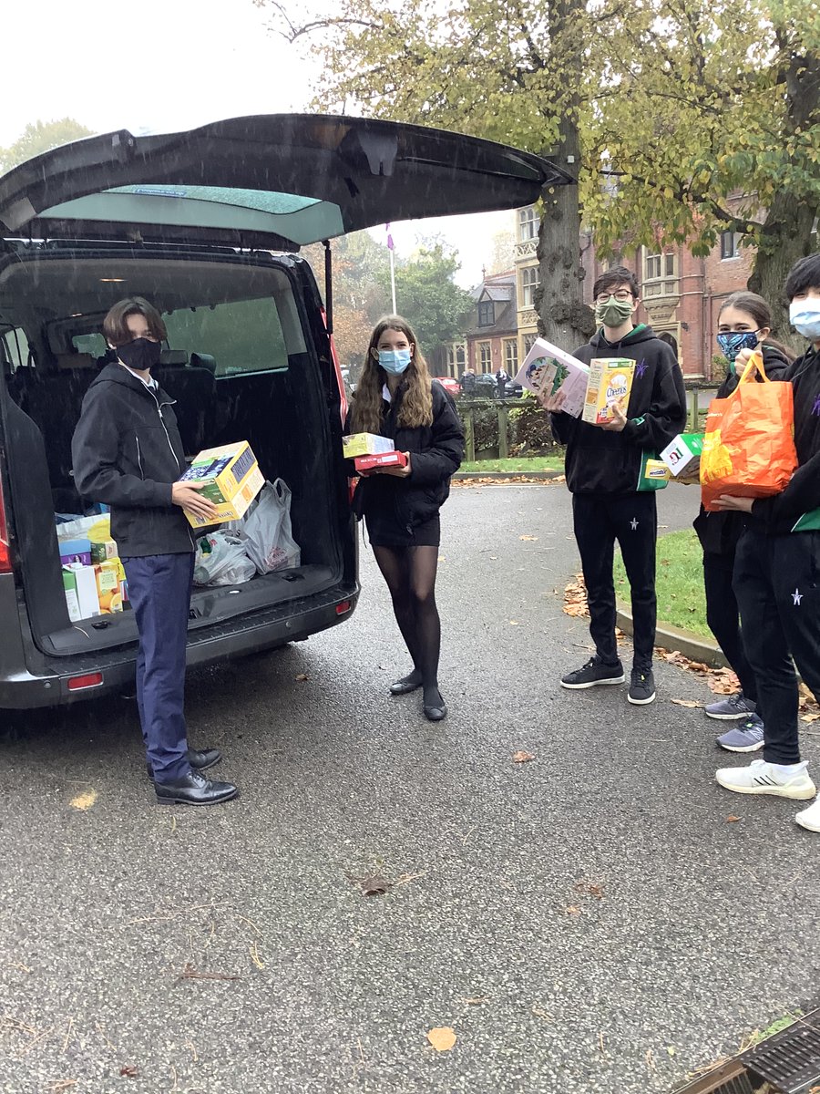 boxhillschool's tweet photo. #BoxHillSixthForm students helping load the minibus with our first batch of foodbank donations. We're supporting the #DorkingAreaFoodbank by collecting Christmas treats to make Christmas extra special for everyone! Donations are still being collected this month. https://t.co/U8fGE0DWiO