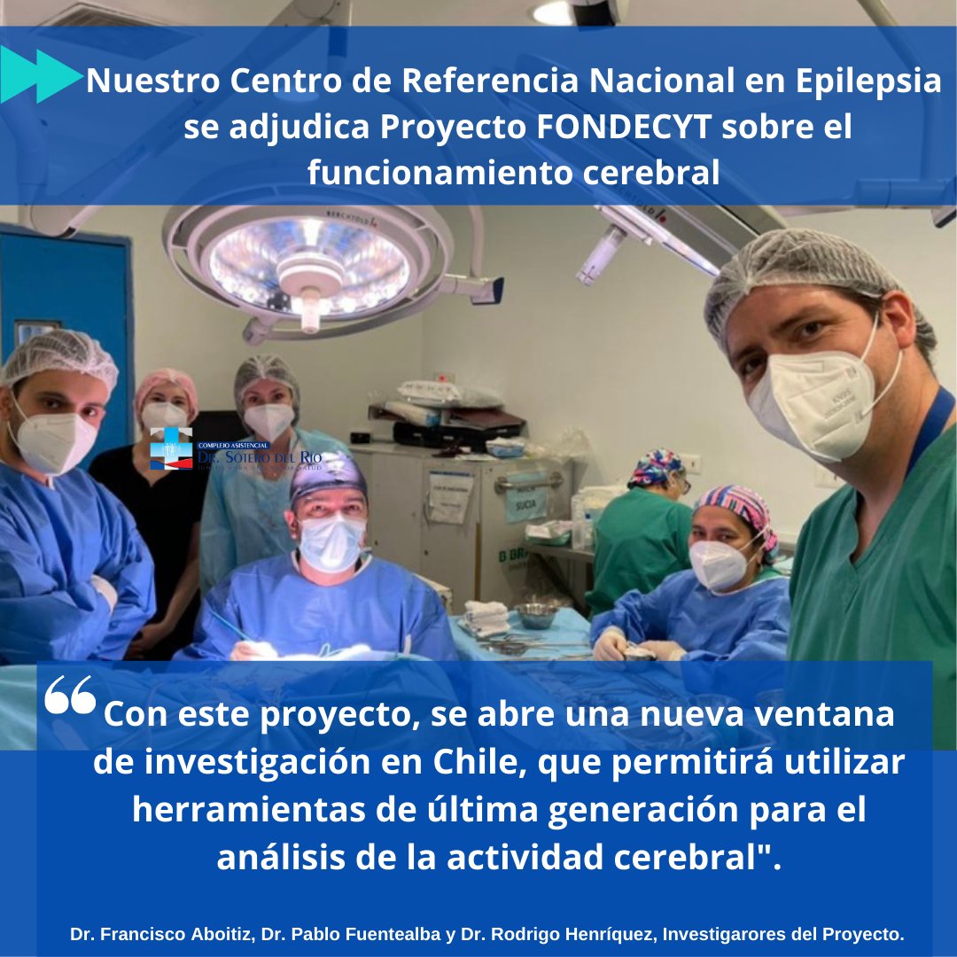 Sótero del Río (@soterodelrio) on Twitter photo 👉El Centro de Epilepsia de nuestro Hospital junto con el Depto. de Neurología de la PUC y el Laboratorio de Neurociencia Cognitiva y Evolutiva UC, se adjudicaron un proyecto FONDECYT que tiene el objetivo de analizar la actividad cerebral de pacientes con epilepsia.👏👏👏 👉El Centro de Epilepsia de nuestro Hospital junto con el Depto. de Neurología de la PUC y el Laboratorio de Neurociencia Cognitiva y Evolutiva UC, se adjudicaron un proyecto FONDECYT que tiene el objetivo de analizar la actividad cerebral de pacientes con epilepsia.👏👏👏